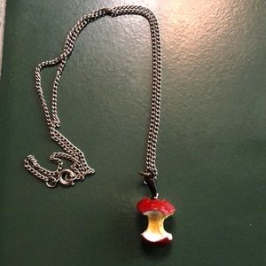 Vintage eaten apple necklace